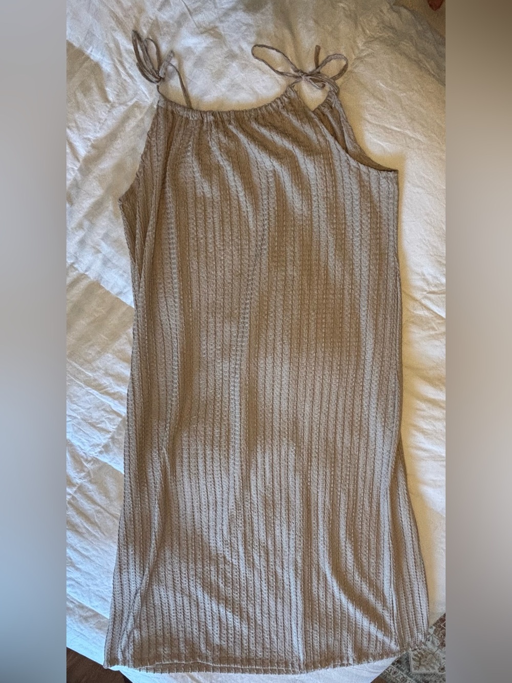 H&M Taupe Sleeveless Tie-Shoulder Maxi Dress - Picture 2 of 7